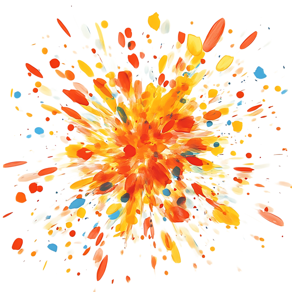 A Vibrant Explosion of Colorful Dots Bursting Forth in a Dazzling Display Against Transparent Background for Artistic Designs, Party Promotions, or Creative Branding png