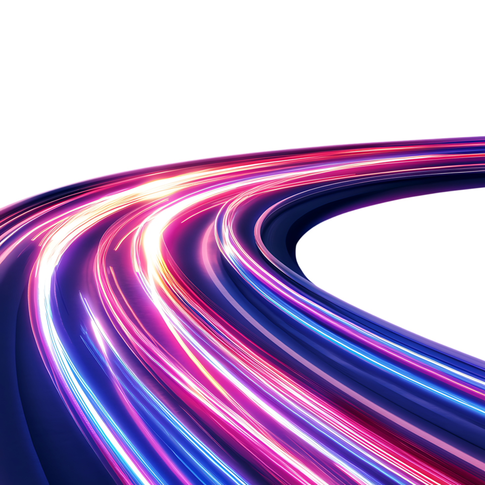 Light Trails Against Transparent Background for Photography, Digital Art, or Motion Design Projects png