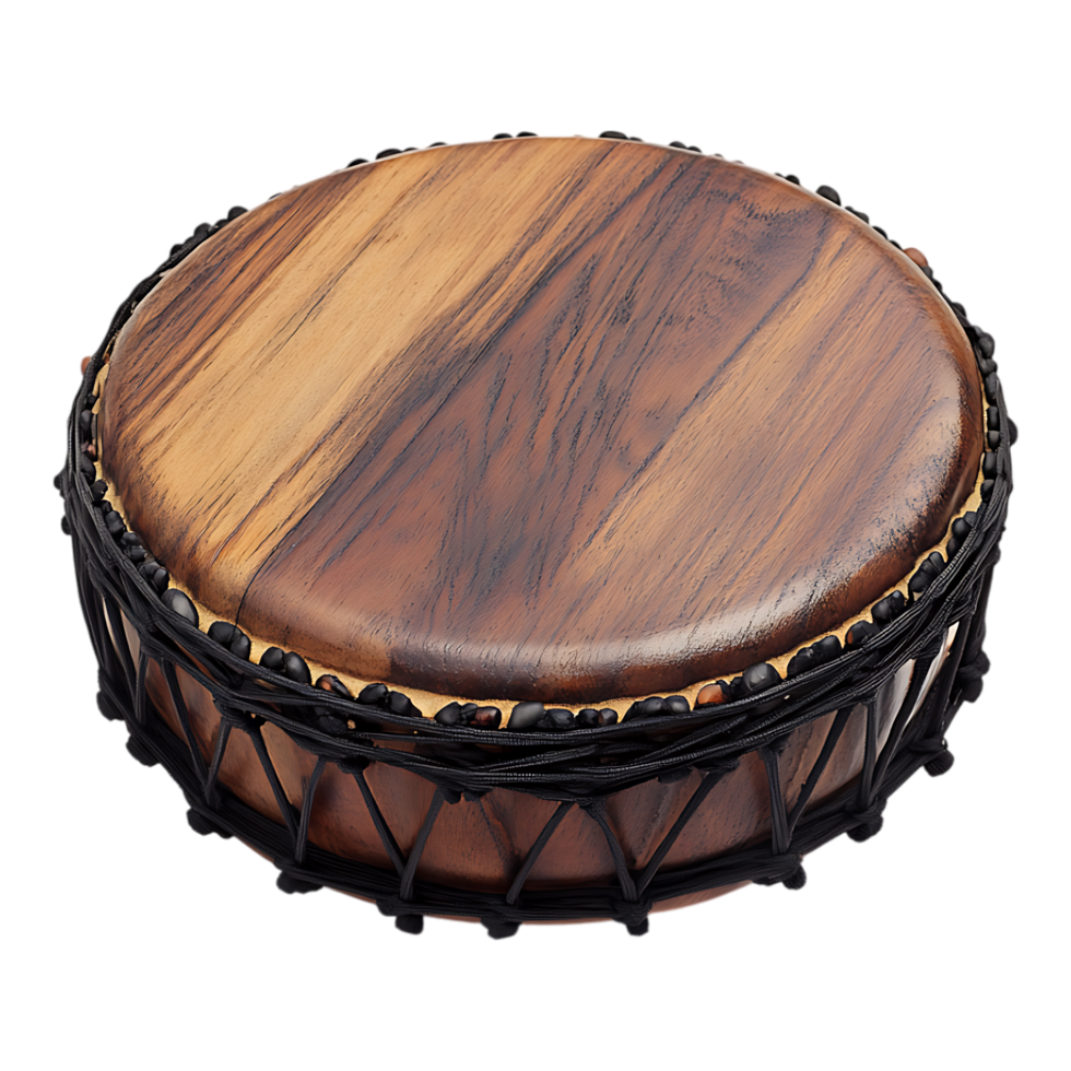 Wooden Drum Isolated Against a Transparent Background for Music Instruments, Percussion Ensembles, or Cultural Performances png