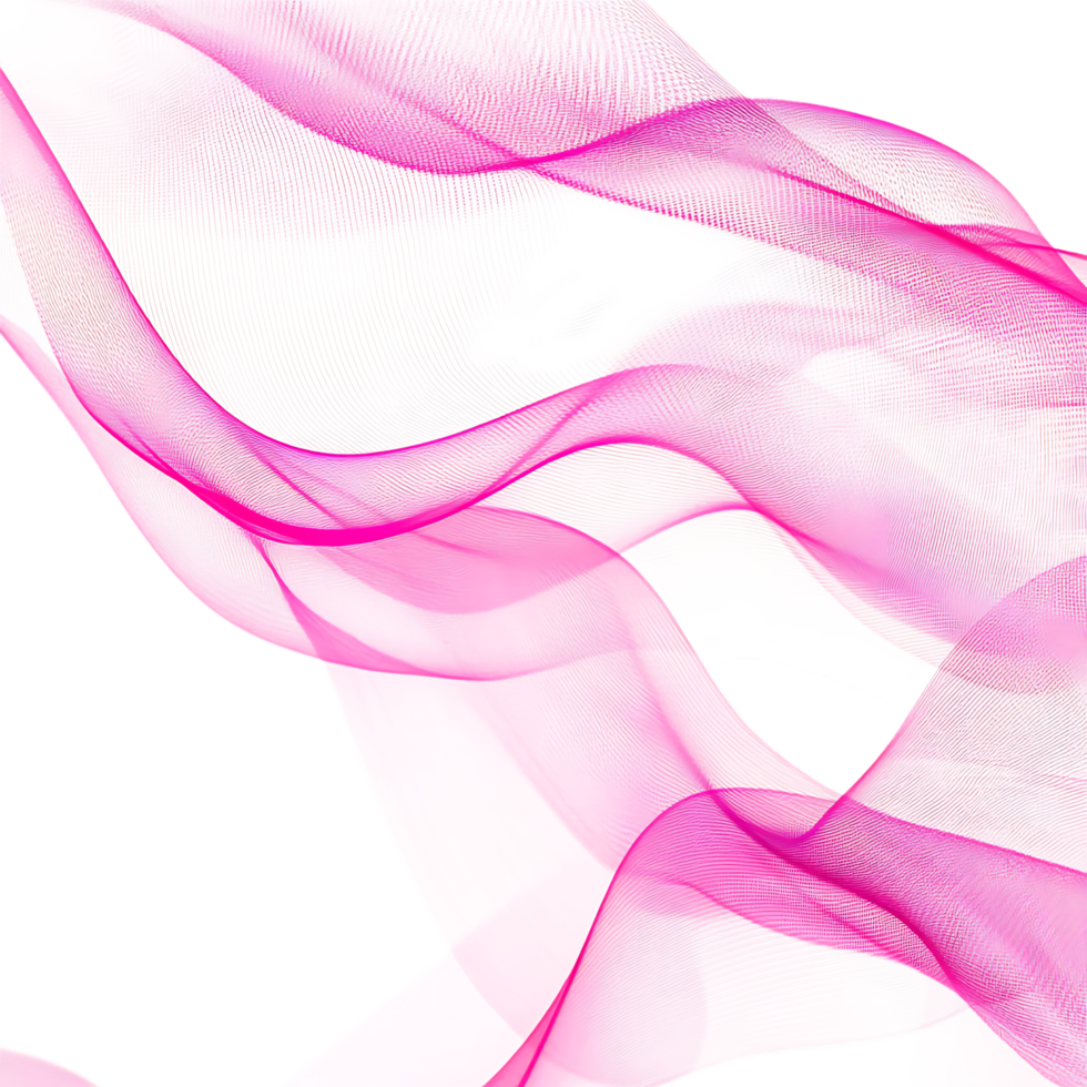 Pink Silk Wave Isolated over a Transparent Background for Elegant Design Projects, Luxurious Branding, or Textural Applications png