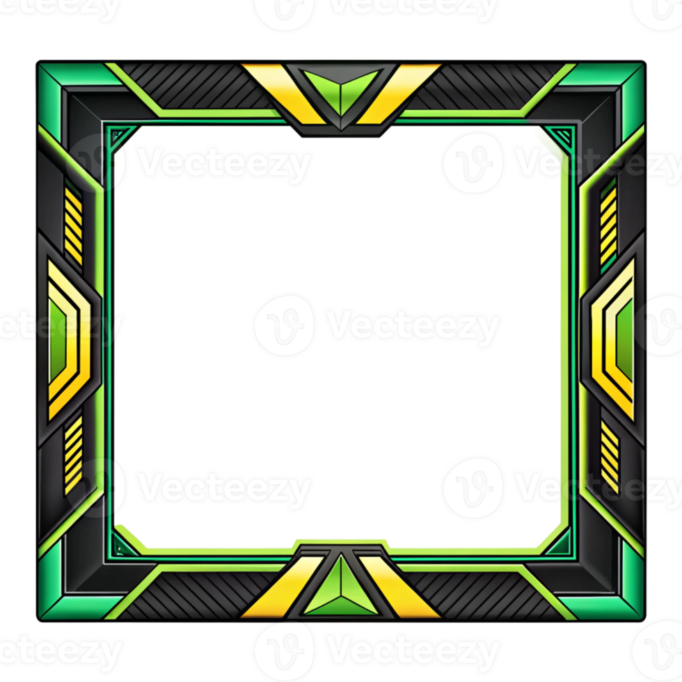 Bold Green and Yellow Geometric Frame Design Perfect for Showcasing Your Favorite Photos in a Unique and Stylish Way Enhancing Any Creative Project You Have png