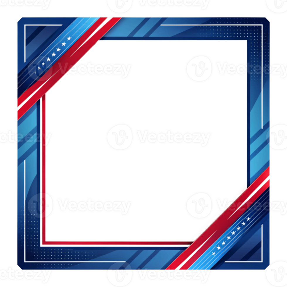 Stylish Blue Red Border Frame with Modern Design Perfect for Displaying Pictures and Memories in a Creative Way for Celebratory Events and Special Occasions png