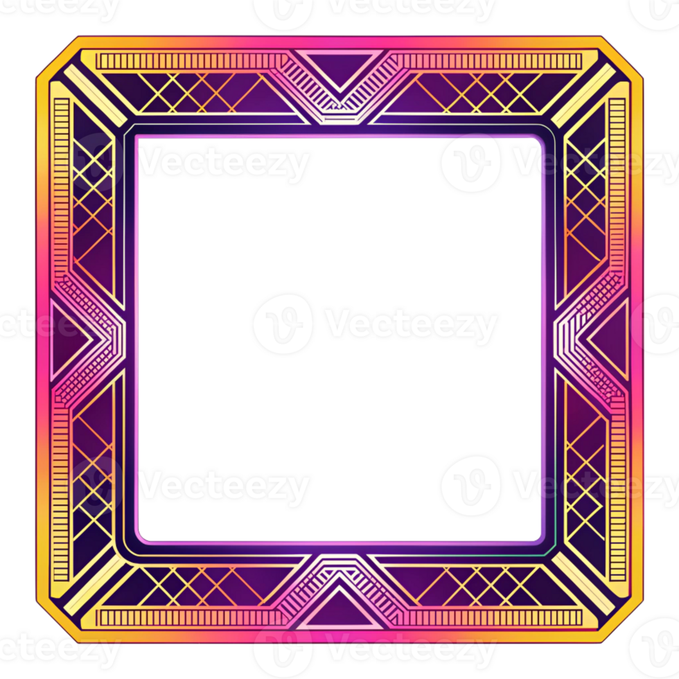 Dynamic Colorful Frame with Bright Accents and Eye Catching Patterns Ideal for Framing Artwork or Pictures While Enhancing the Visual Appeal of Any Space png