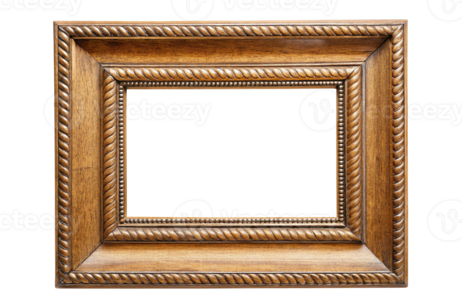 Classic Ornate Wooden Frame with Beautiful Carvings and Decorative Edges Ideal for Framing Special Memories and Adding a Touch of Sophistication to Your Decor png