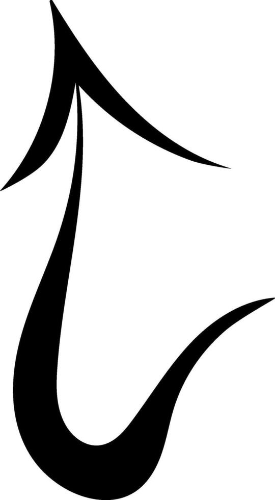 Illustration features a bold, black curved arrow vector