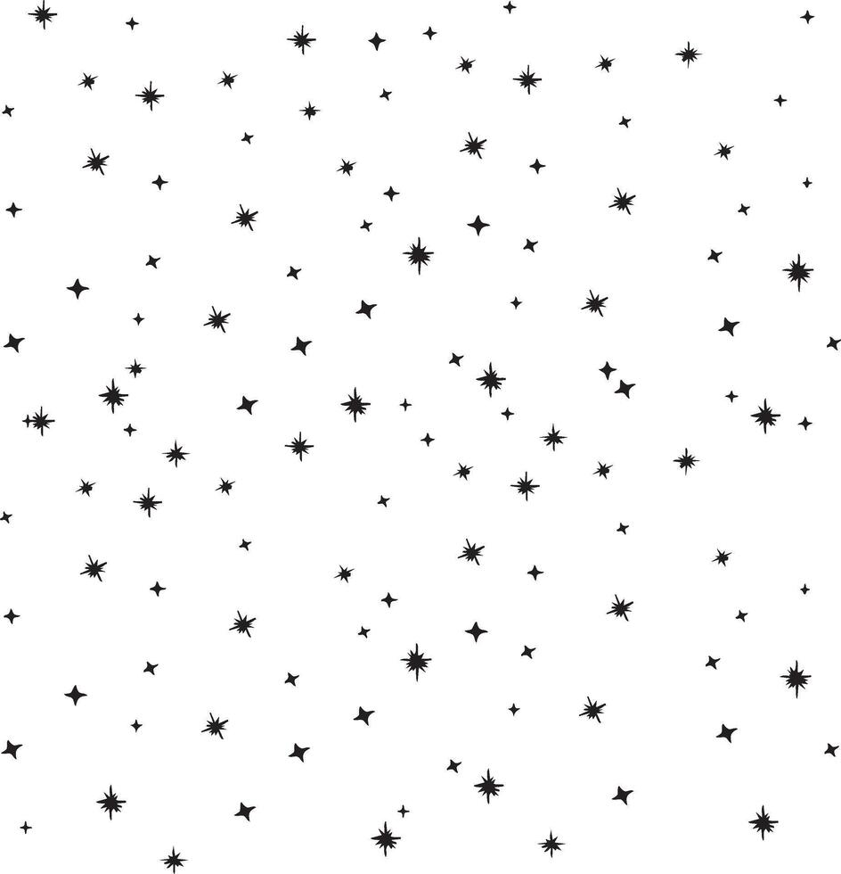 Pattern of black stars on a white background vector