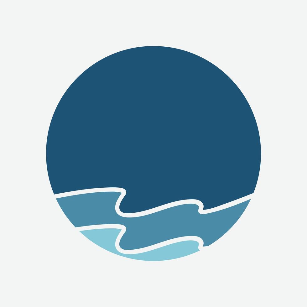 waves circle icon logo template illustration design vector
