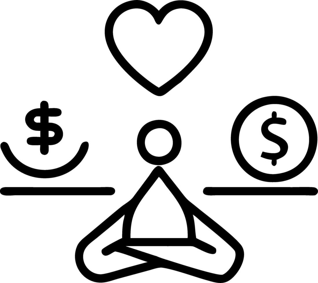 wellness financial health stable budgets mindful spending future security balanced choices strategic savings calm prosperity vector