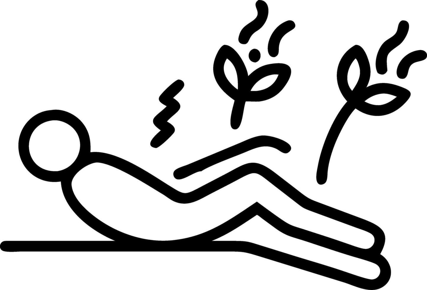 Wanderer reclines pliant turf gentle stems bend yielding tender cushion easing weary shoulders vector