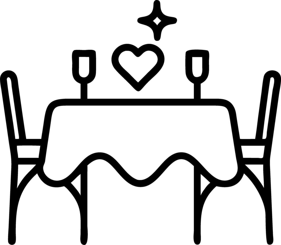 valentine romantic dinner vector