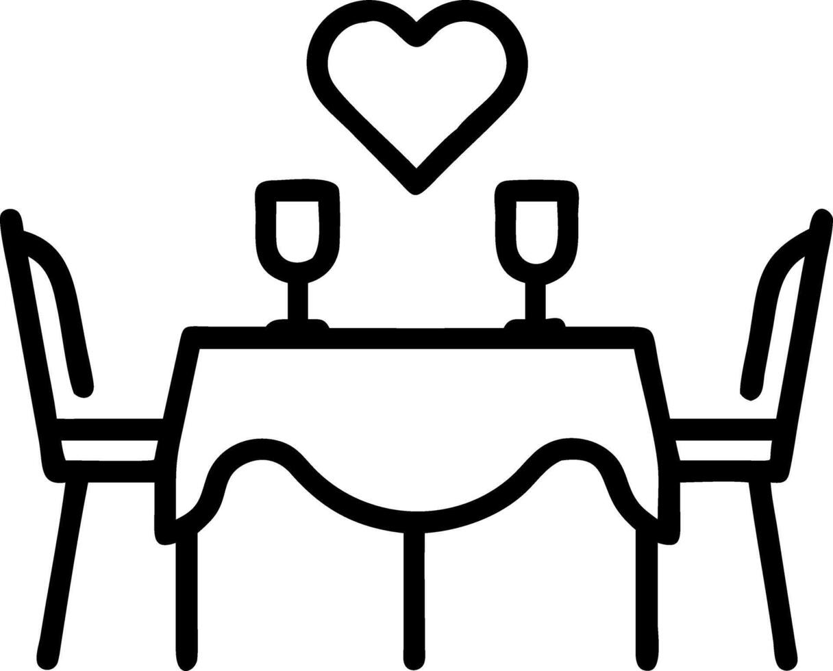 valentine dinner date vector