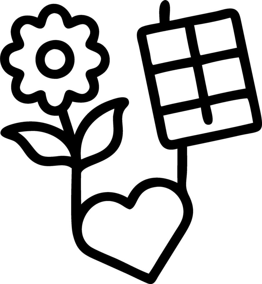 valentine flowers chocolate vector