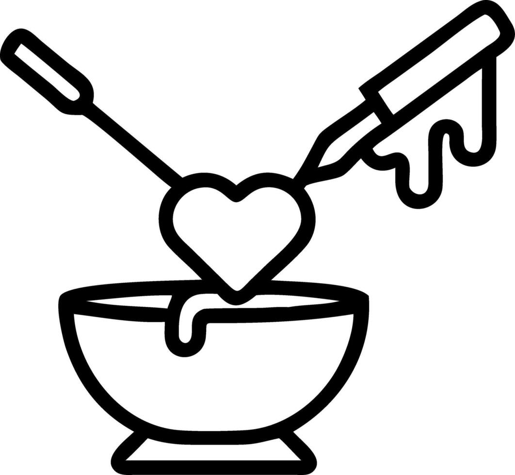 valentine chocolate fondue vector