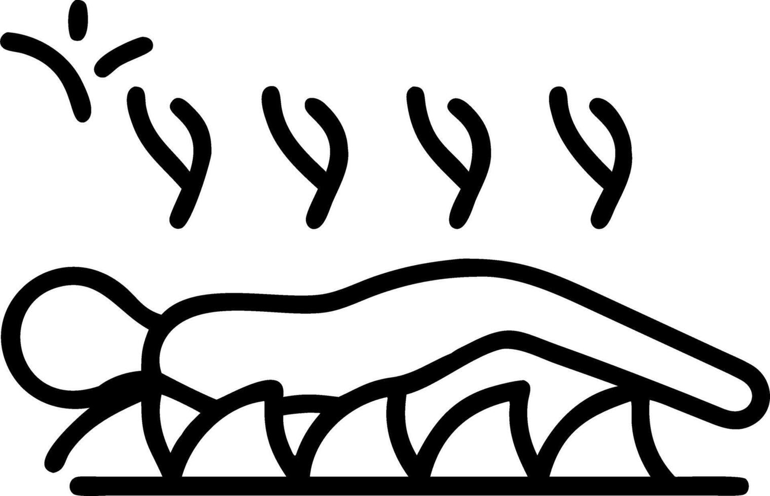 Spirit reclines emerald field tender shoots yield torso mold chest lifts pastel arcs flicker hush settles vector