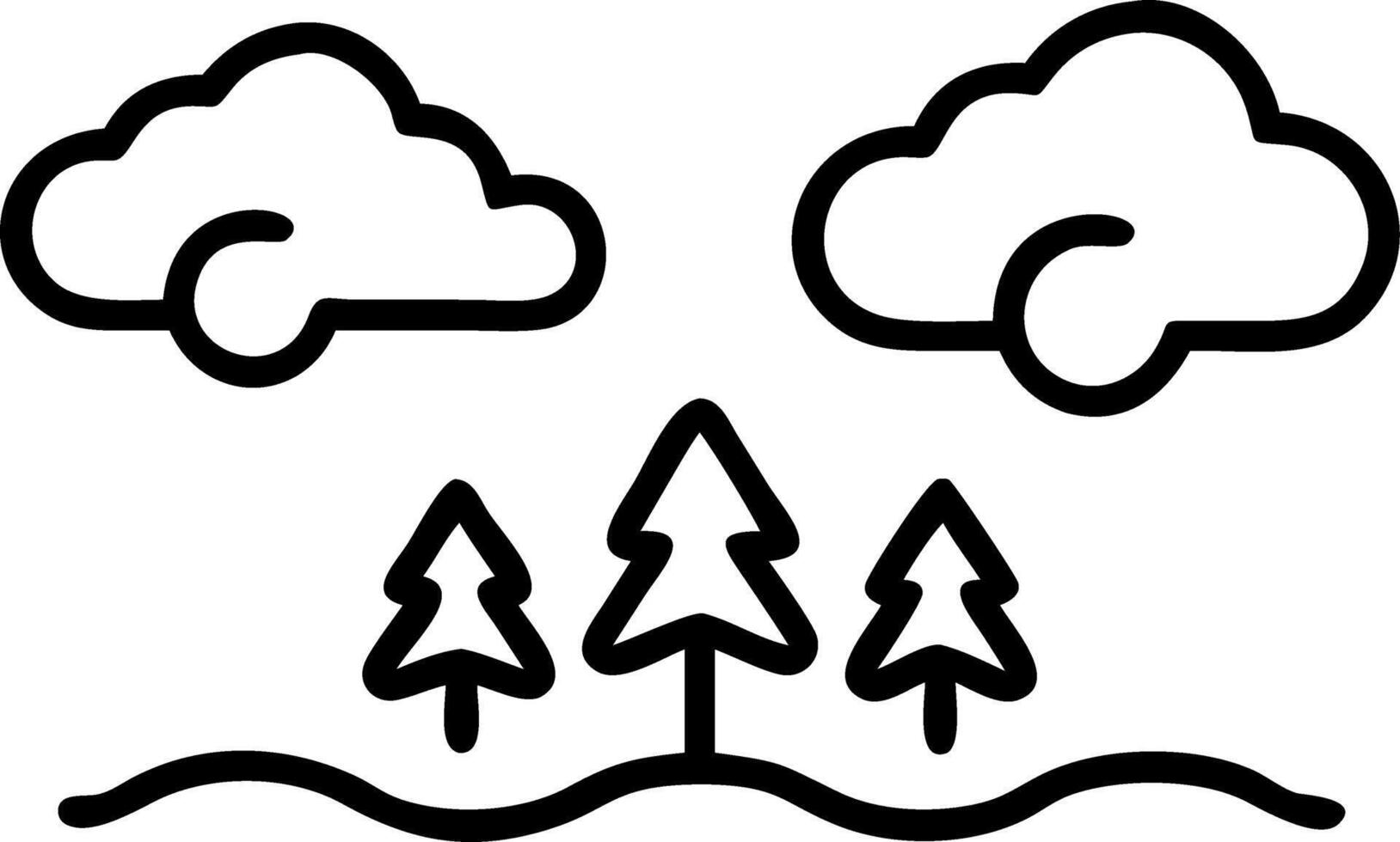 Sky forest edge layering foliage beneath airy expanse promoting brand clarity vector