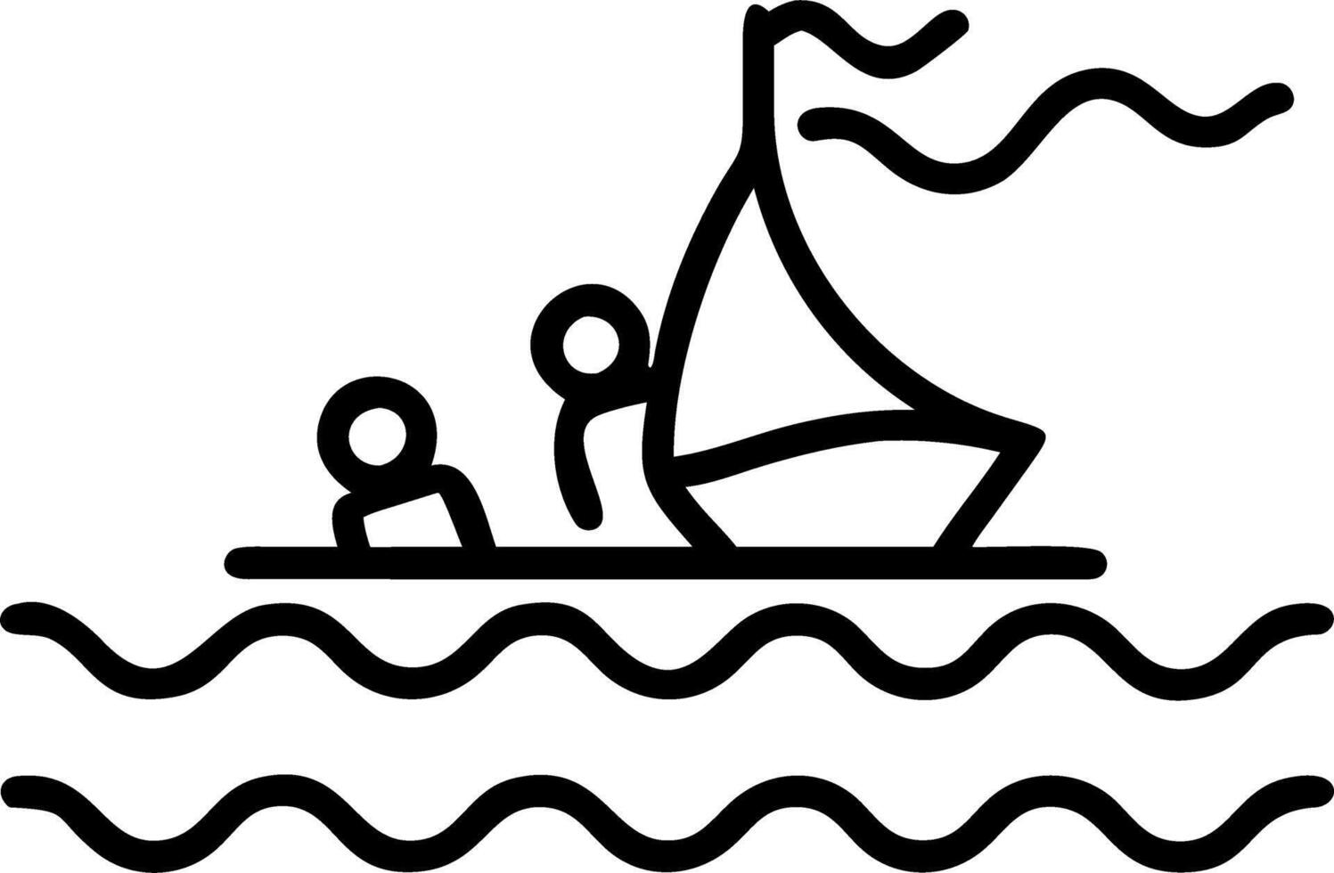 seascape and waves and sailing Set 2 vector