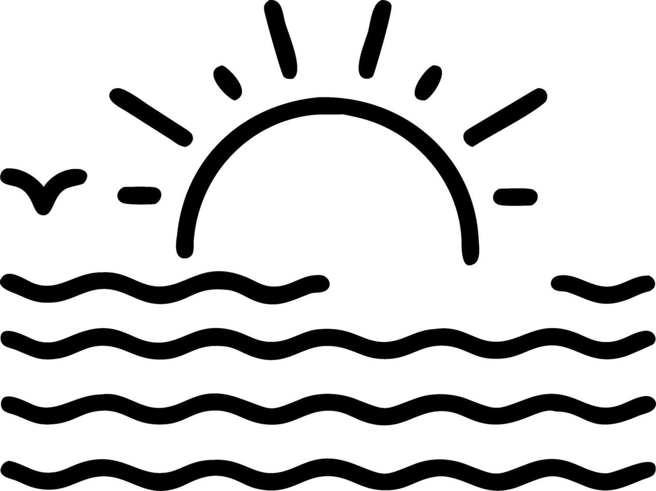 seascape and sunset and tide vector