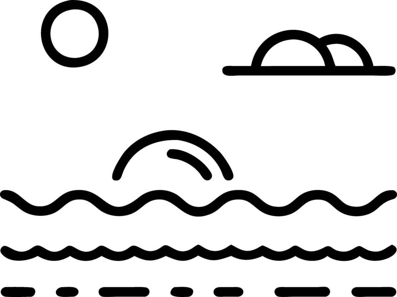 seascape and sky and tide vector