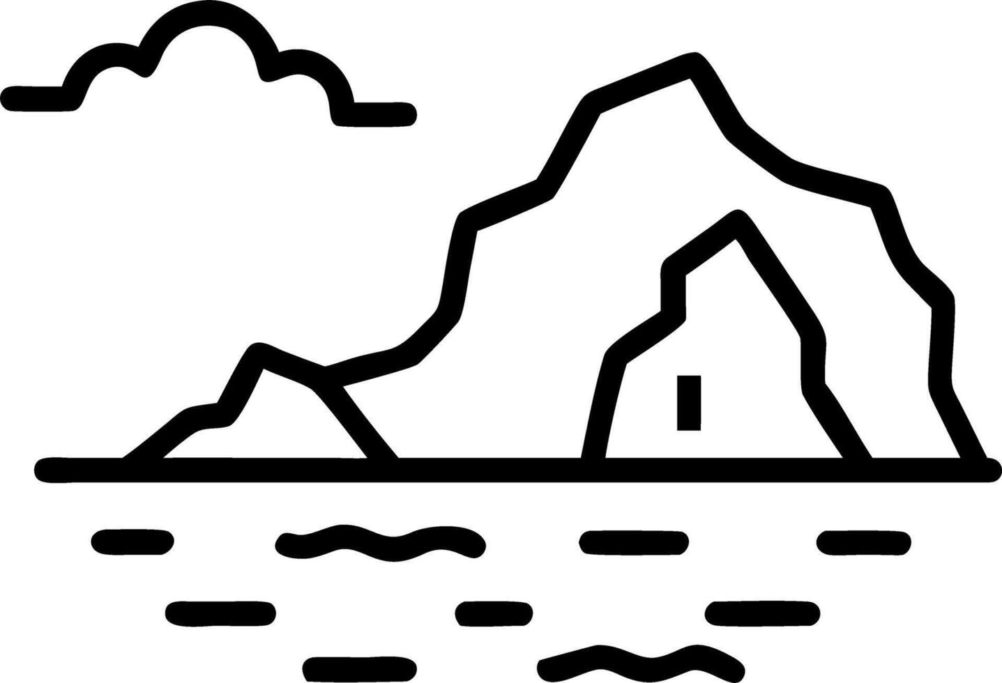seascape and rocks and reflection vector