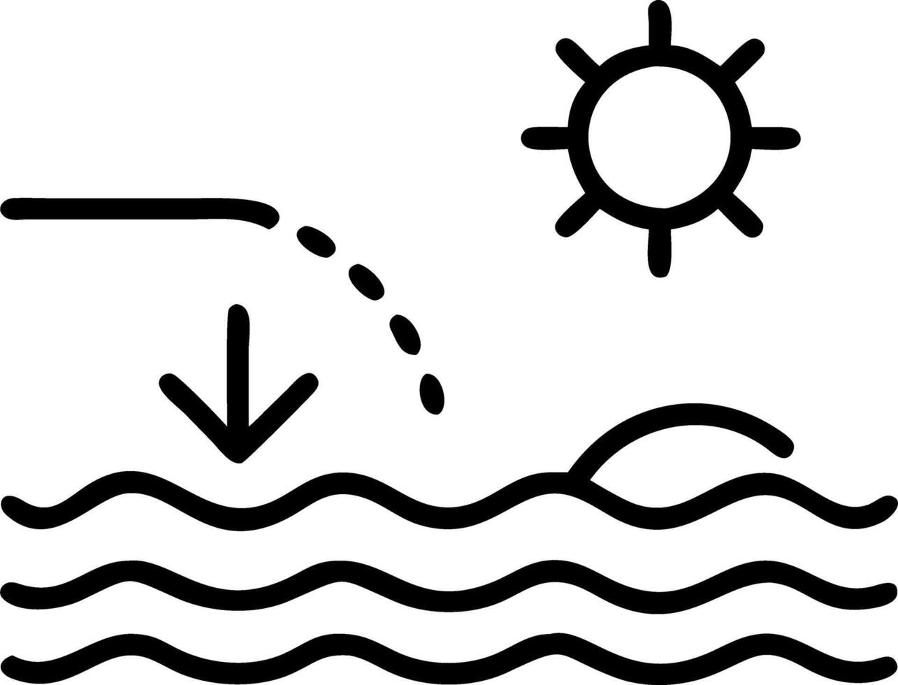 seascape and horizon and tide vector