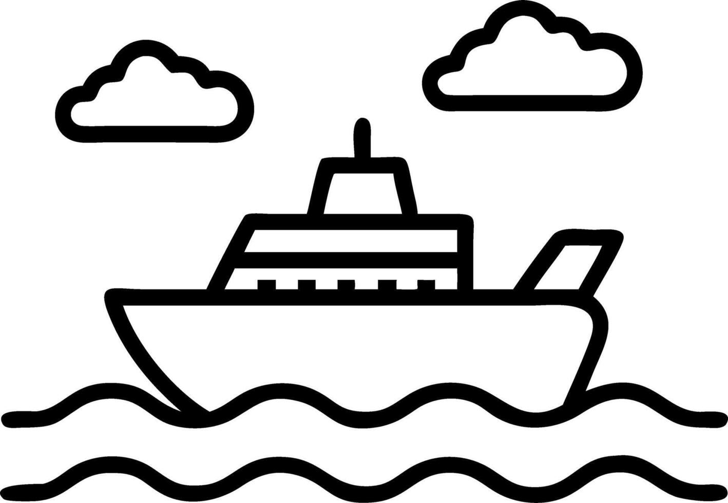 seascape and ocean and clouds vector