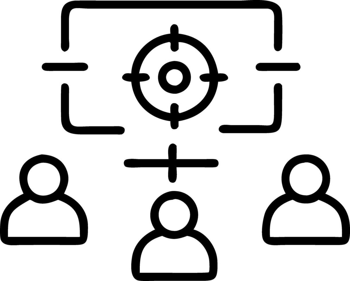 sale and marketing and branding and targeting vector
