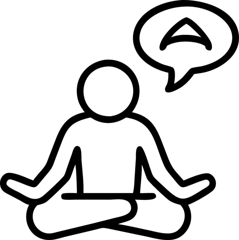 Role play seeker drifts silent zone following guided meditation slowing thoughts settling inner peace gracefully vector