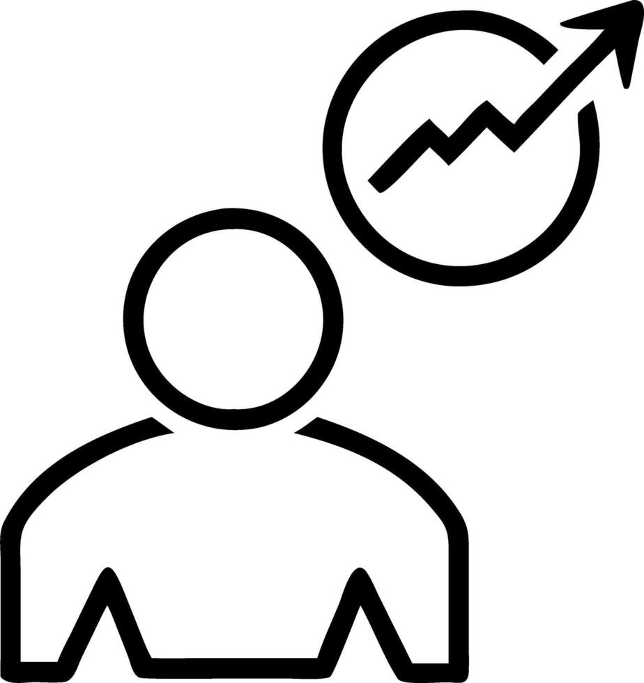 Role play investor gazes blank horizon nurturing stable growth shaping portfolios steady gradual ascents vector