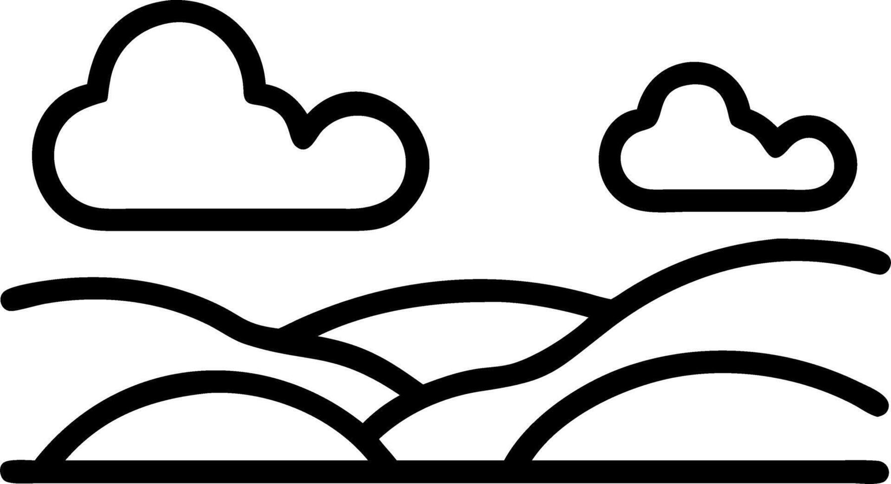 Relaxed nature horizon blending subtle greens blues shaping brand field vector