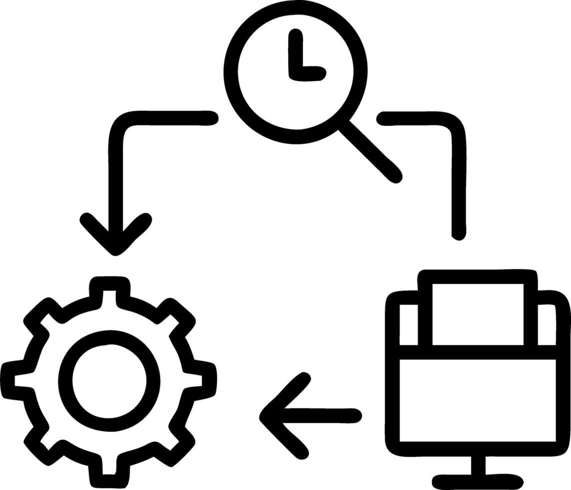 productivity and time management and automation vector