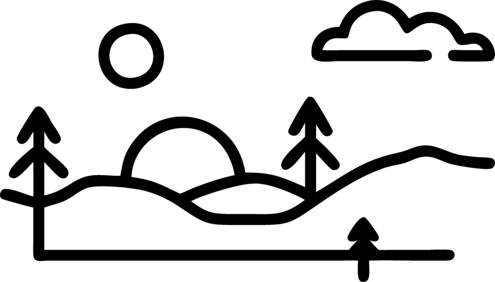 landscape and sunset and forest vector