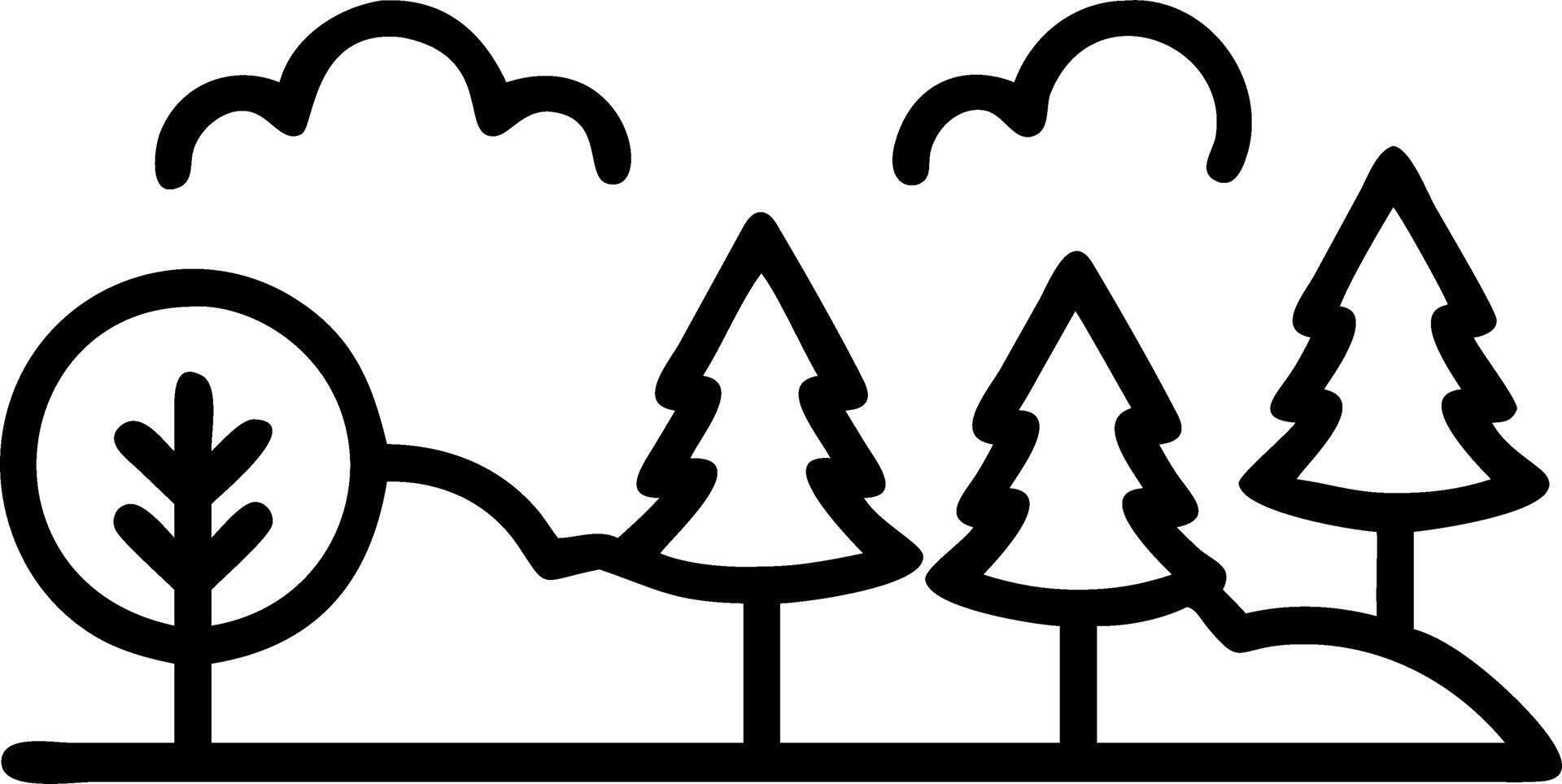 landscape and trees and forest vector