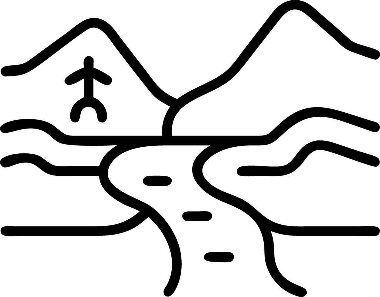 landscape and river and terrain vector