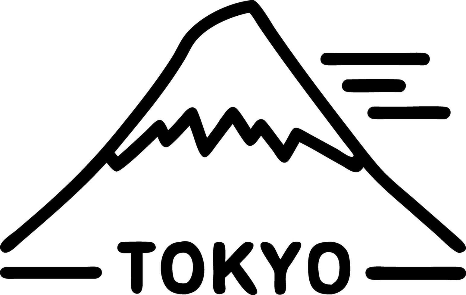 japan and Tokyo and mountains vector