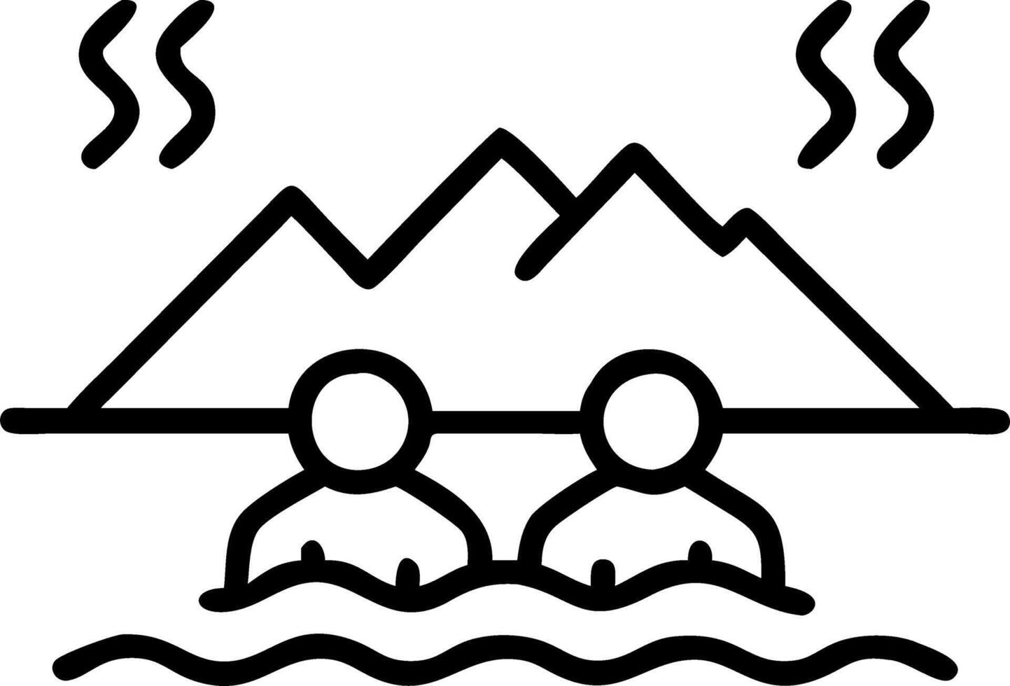 japan and nature and onsen vector