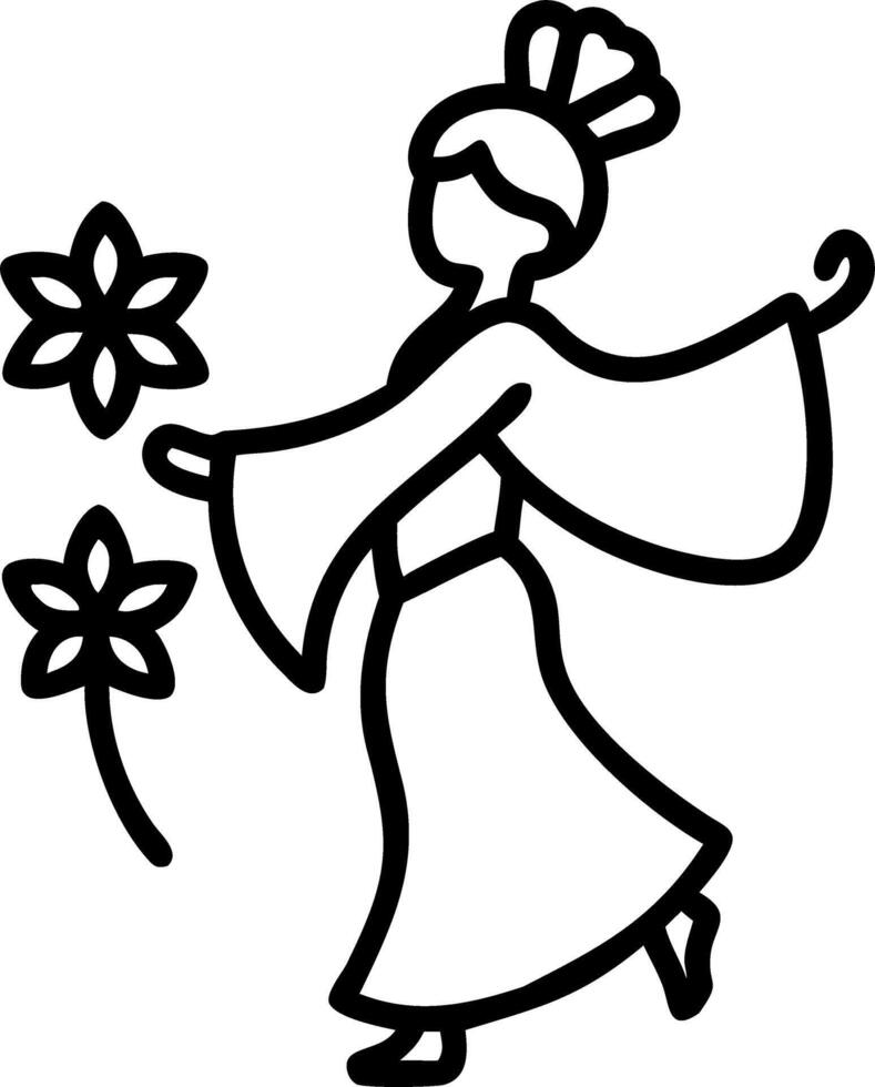 japan and nature and geisha vector