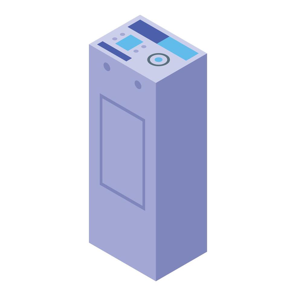 Modern public phone booth providing communication services in isometric view vector