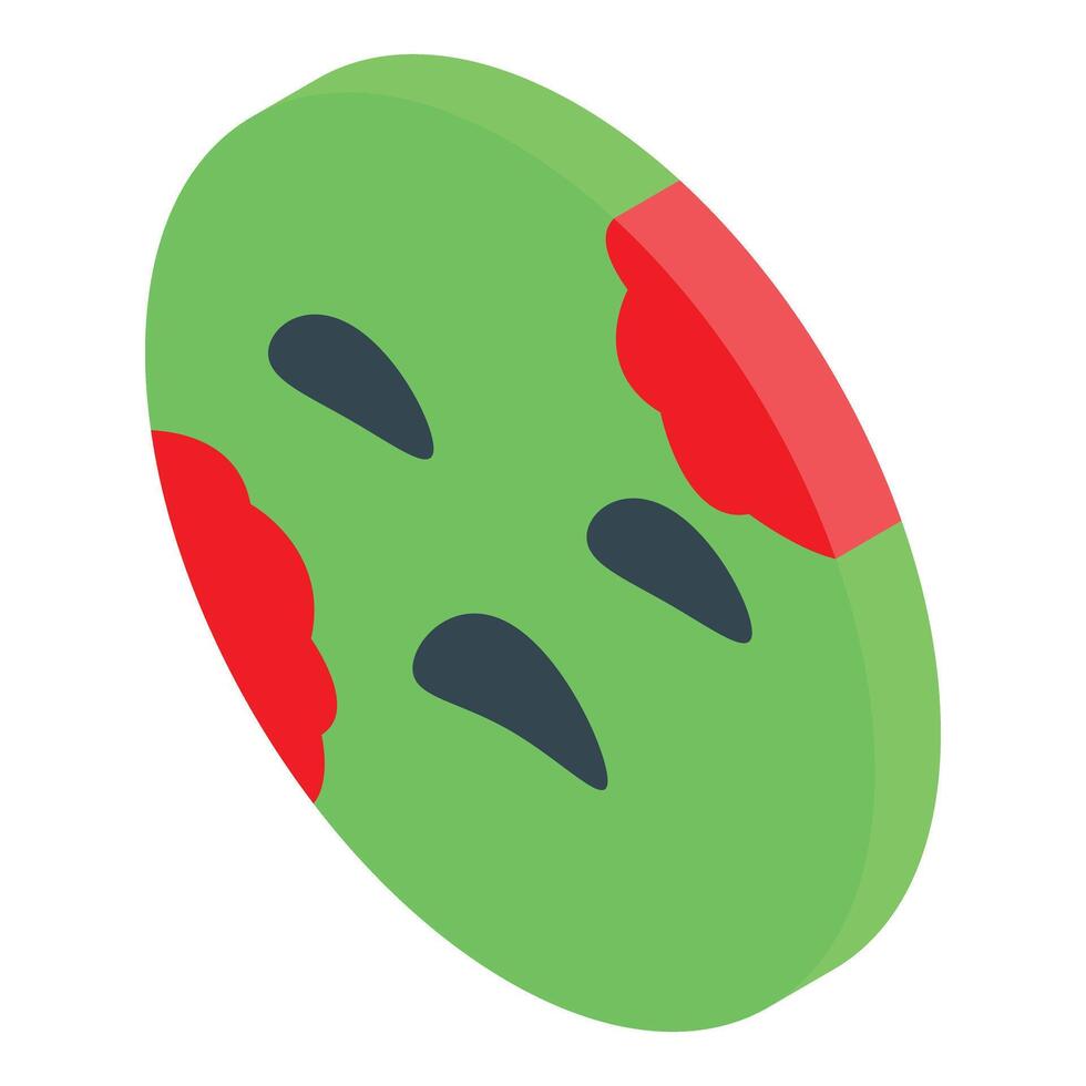 Green sick emoji showing symptoms of illness or infection vector