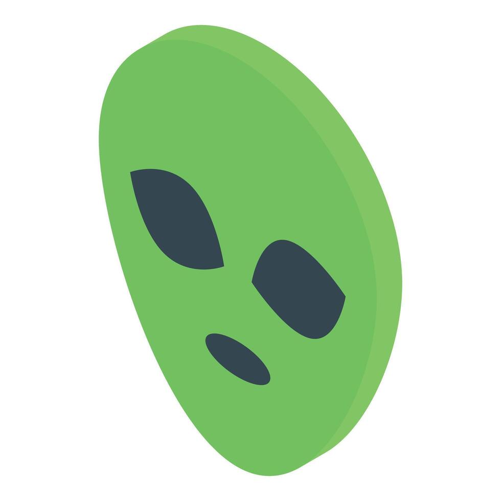 Green alien face representing extraterrestrial life and ufo sightings vector