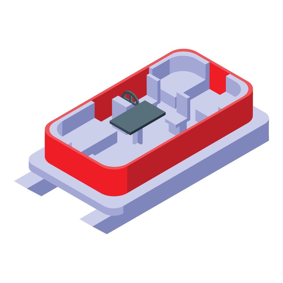 Modern maglev train interior with steering wheel and table vector
