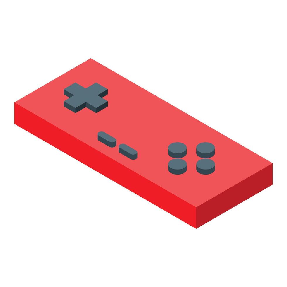 Red retro gamepad controller representing gaming and entertainment vector
