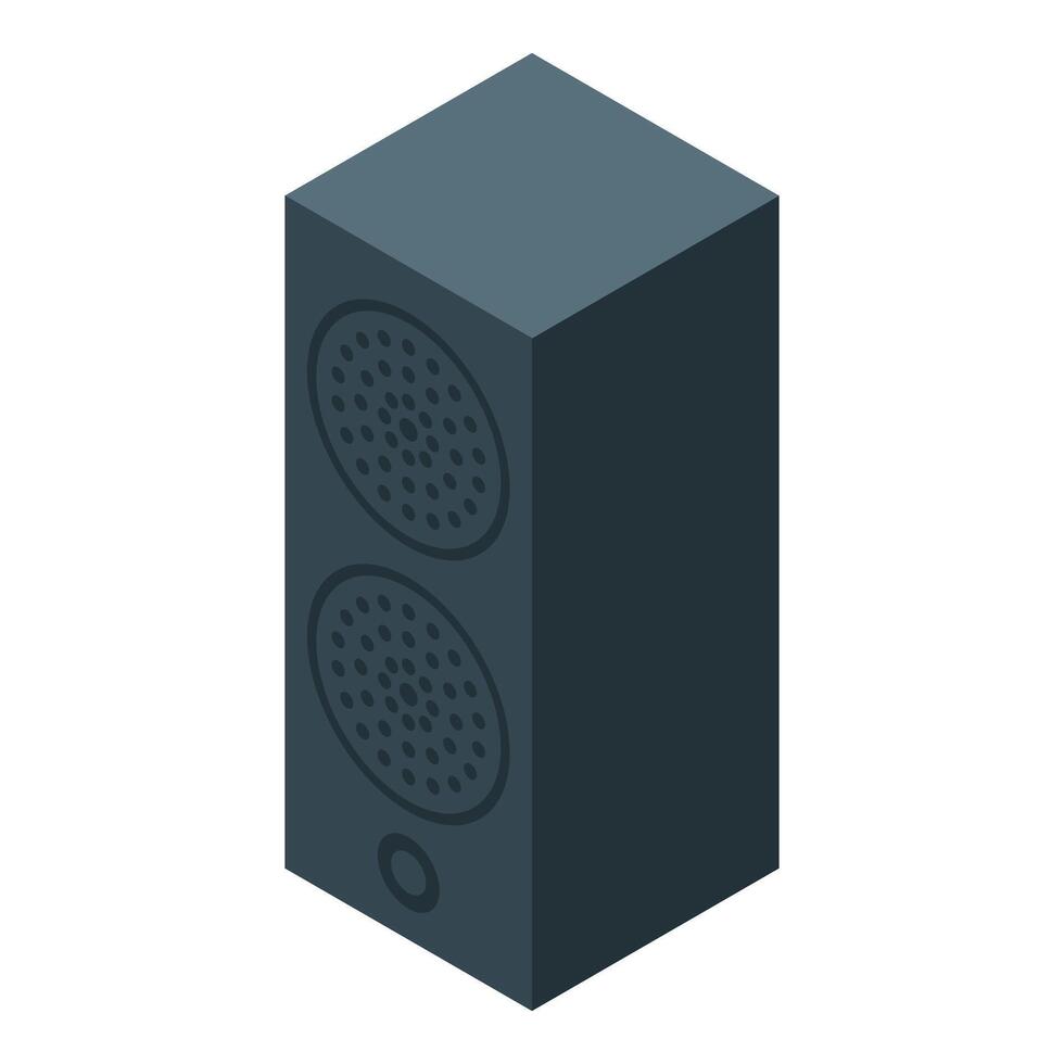 Modern wireless speaker playing loud music with deep bass vector