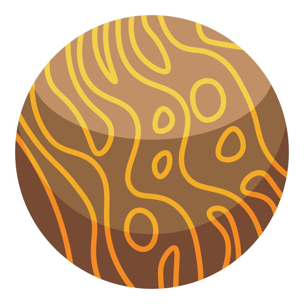 Jupiter planet rotating showing great red spot and stripes in outer space vector