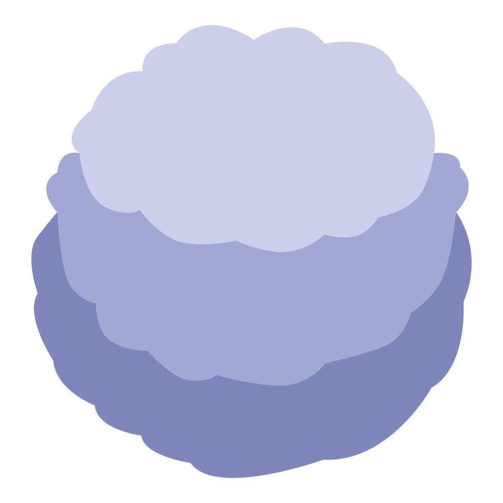 Round fluffy purple cloud floating in the sky vector