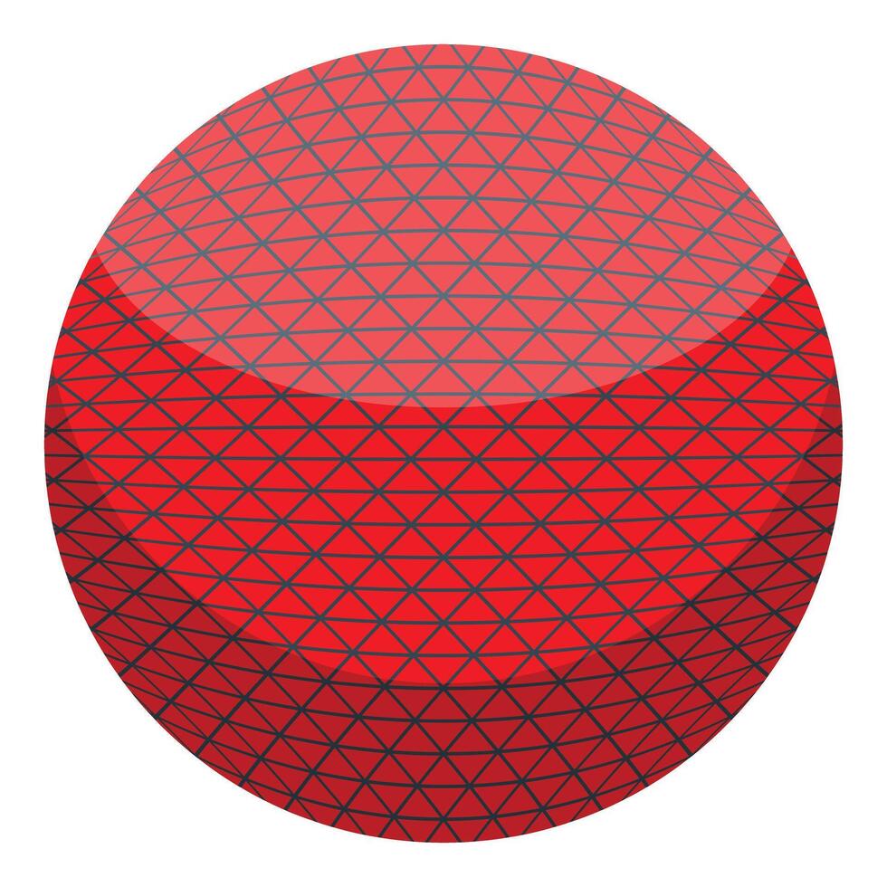 Red sphere showing intertwined triangles creating geometric design vector