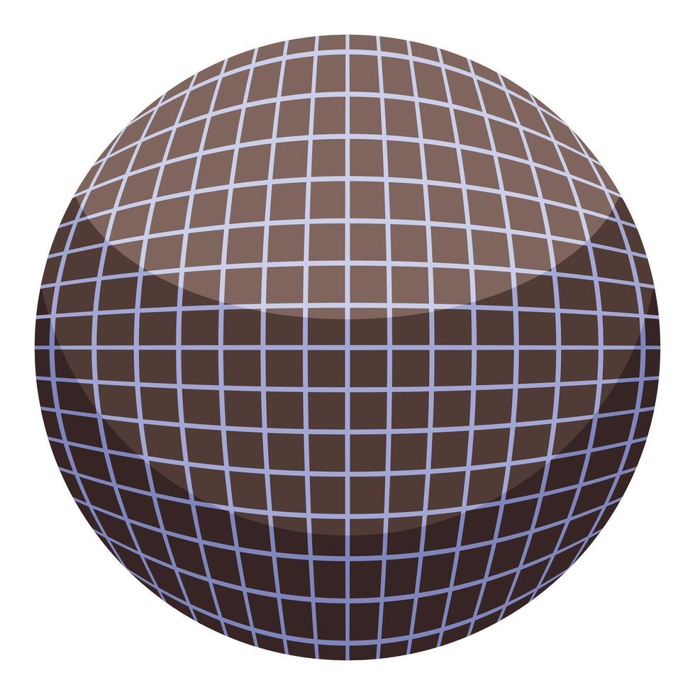 Brown sphere covered with a grid creating a geometric pattern vector