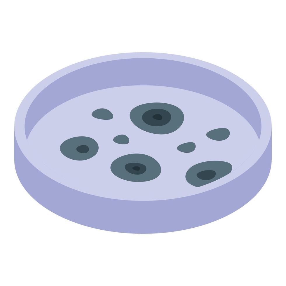 Petri dish containing microbial colonies growing in culture medium vector