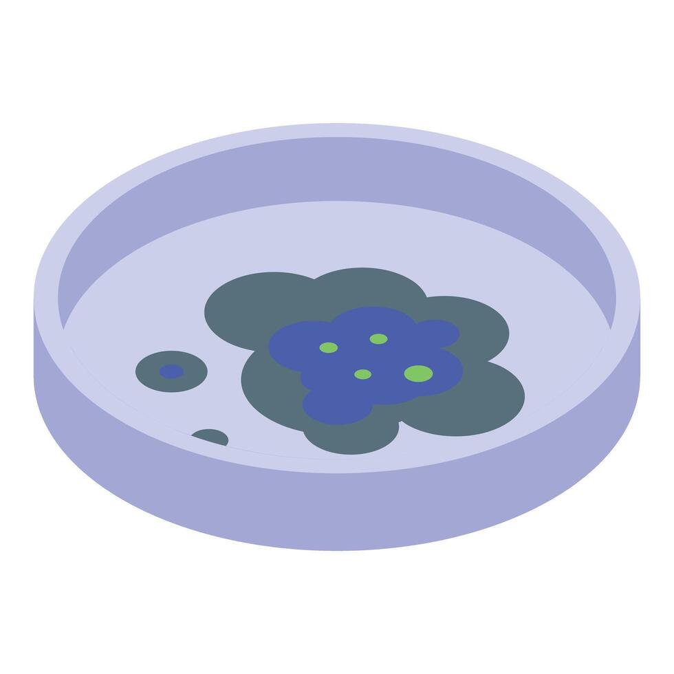 Petri dish showing growing bacteria and virus in laboratory experiment vector
