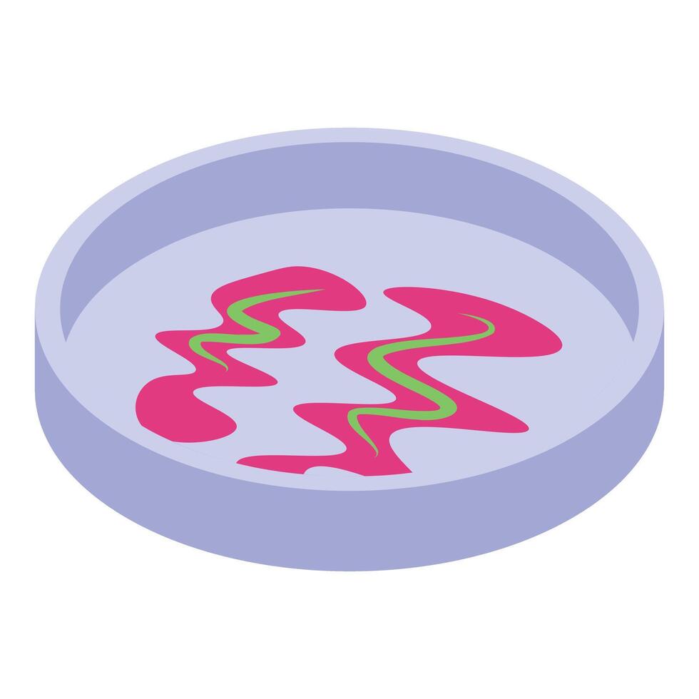 Petri dish with culture growing inside for experiment in laboratory vector