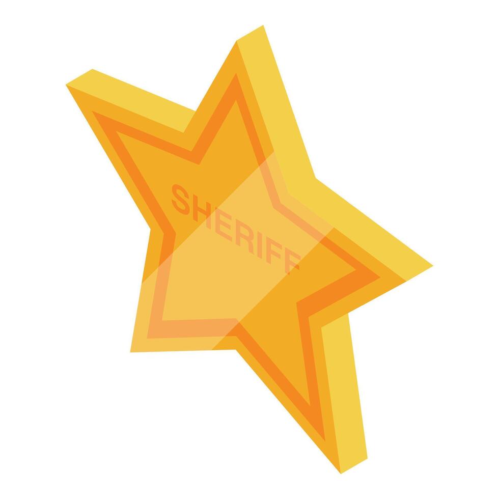 Golden sheriff star badge illustrating law enforcement authority vector